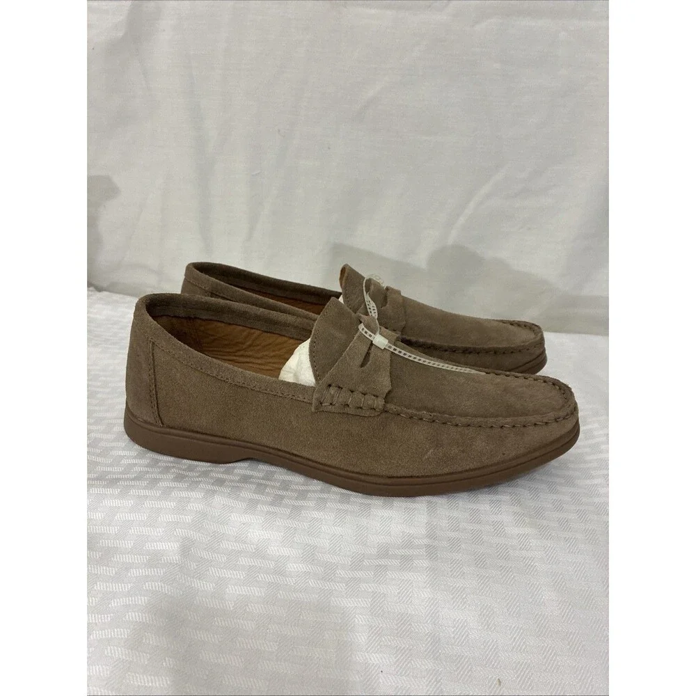 Flagg Ltd Napa Glove Mens Penny Loafers Dress Shoes 8 Slip On Leather Suede